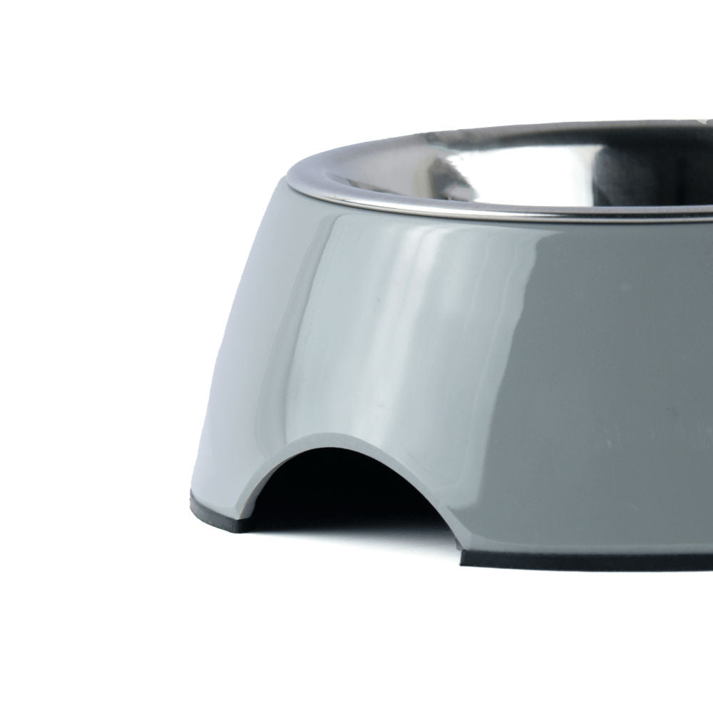 Basil Double Melamine Bowl Dinner Set for Dogs and Cats — back view
