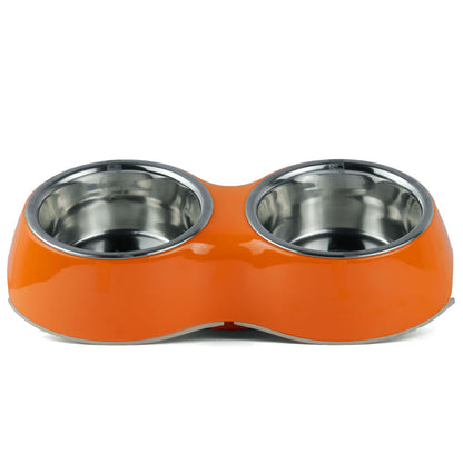 Basil Double Melamine Bowl Dinner Set Orange