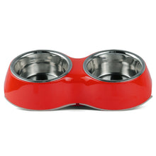 Basil Double Melamine Bowl Dinner Set Red