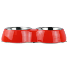 Basil Double Melamine Bowl Dinner Set Red - Image 2