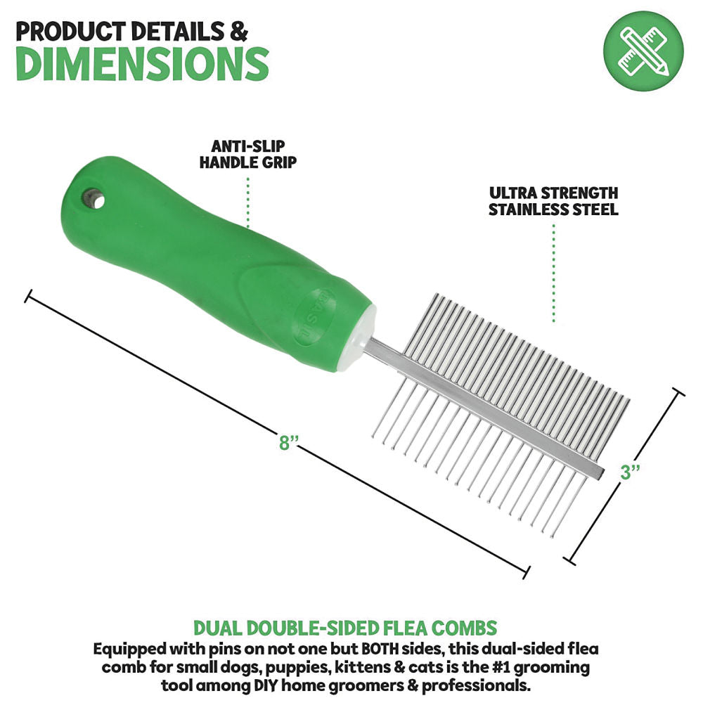 Basil Double Sided Flea Comb For Pets - Image 4
