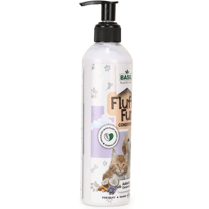Basil Fluffy Fur Conditioner for Dogs and Cats — side view