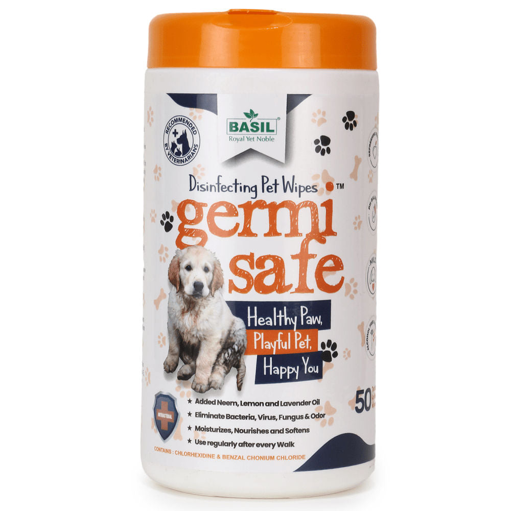 Basil Germi Safe Wet Wipes For Pets