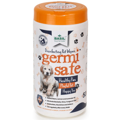 Basil Germi Safe Wet Wipes for Dogs and Cats — side view