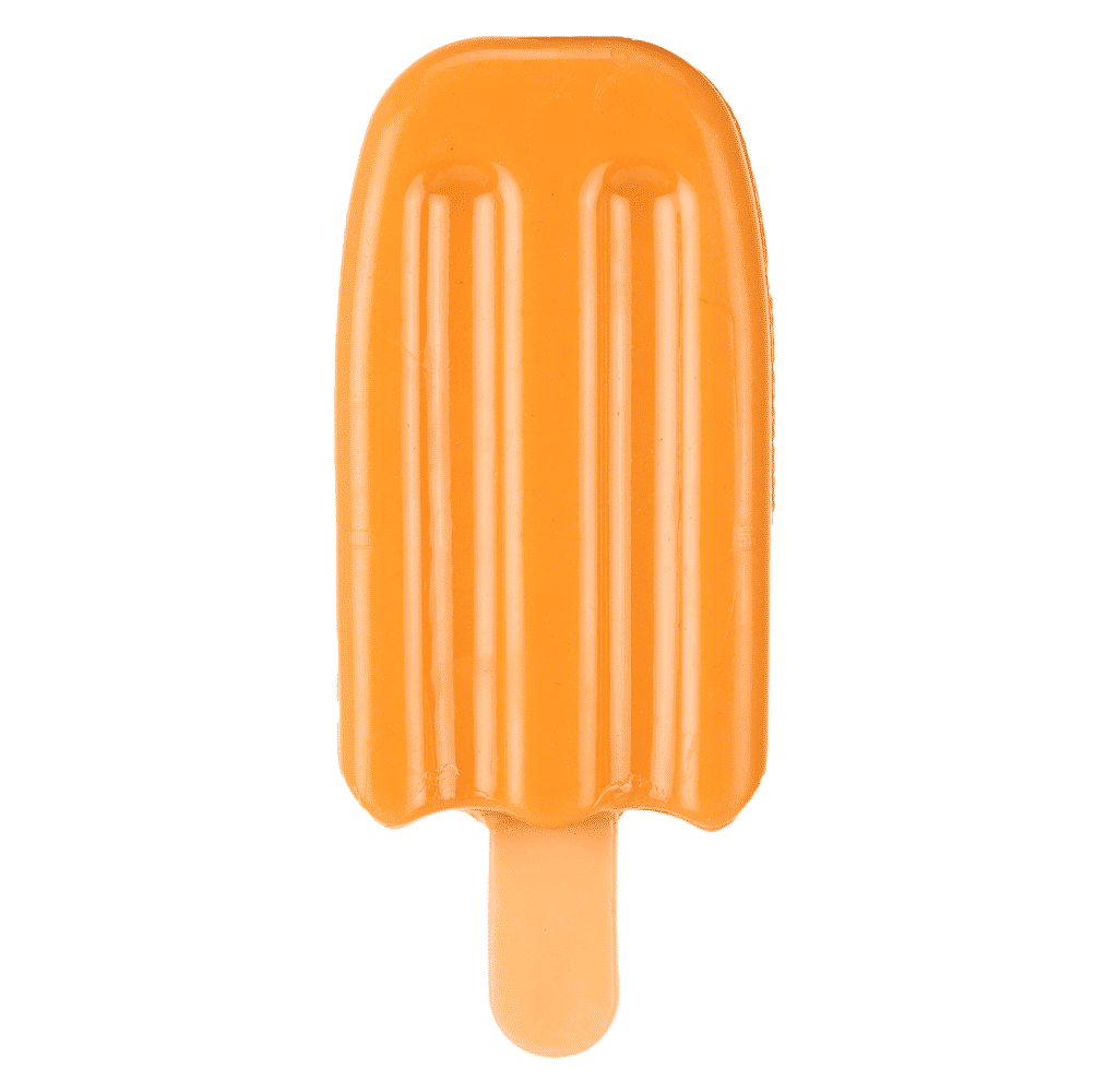 Basil Ice Cream Shaped Cool Lick Silicon Chew Toy For Dogs Orange