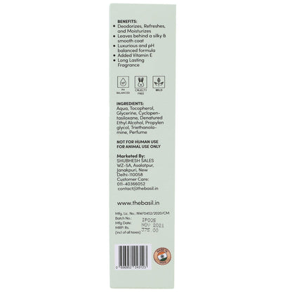 Basil Iris Cologne Spray for Dogs and Cats — back view