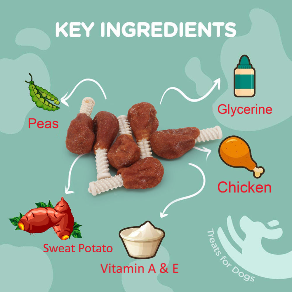 Basil Lollipop with Chicken Dog Chew Treat — back view