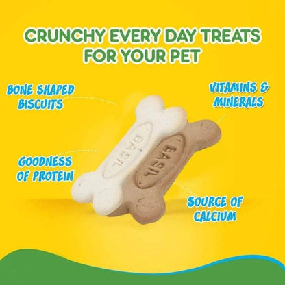 Basil Non Veg Bone Shaped Adult Dog Biscuits — detail shot