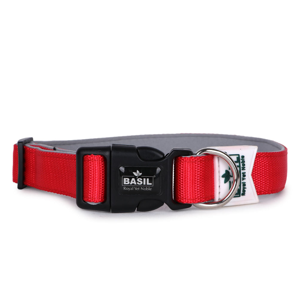 Basil Nylon Padded Collar for Dogs — side view