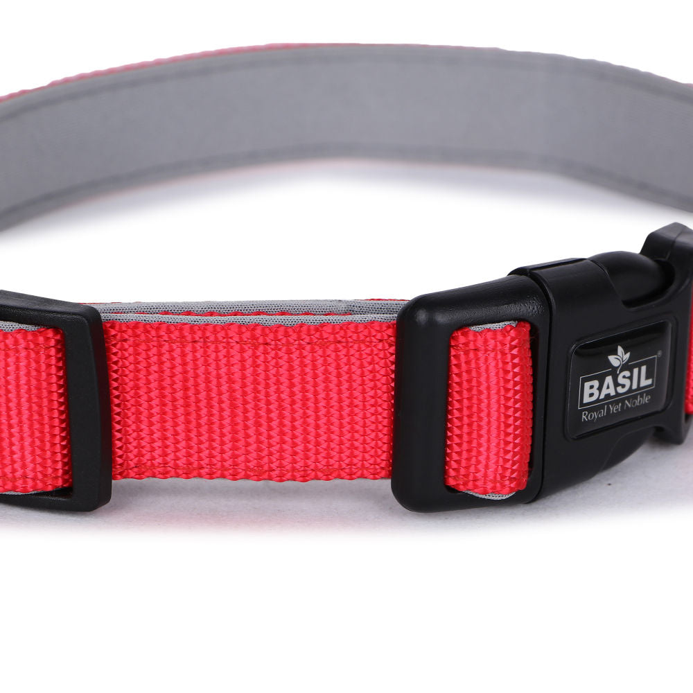 Basil Nylon Padded Collar for Dogs — detail shot