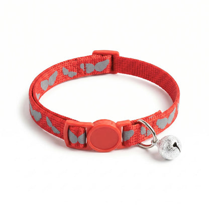 Basil Printed Collar For Cats Puppies Red