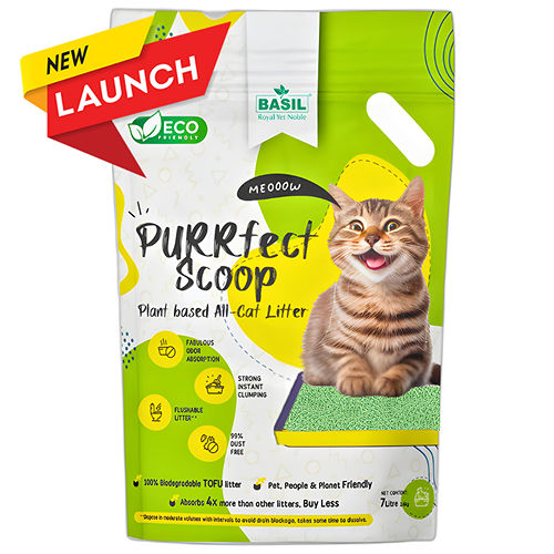 Basil Purrfect Green Tea Scented Clumping Cat Litter