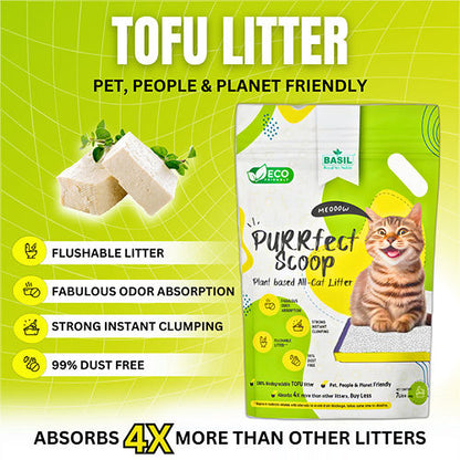 Basil Purrfect Milk Powder Scented Clumping Cat Litter — back view