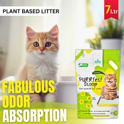 Basil Purrfect Milk Powder Scented Clumping Cat Litter — detail shot