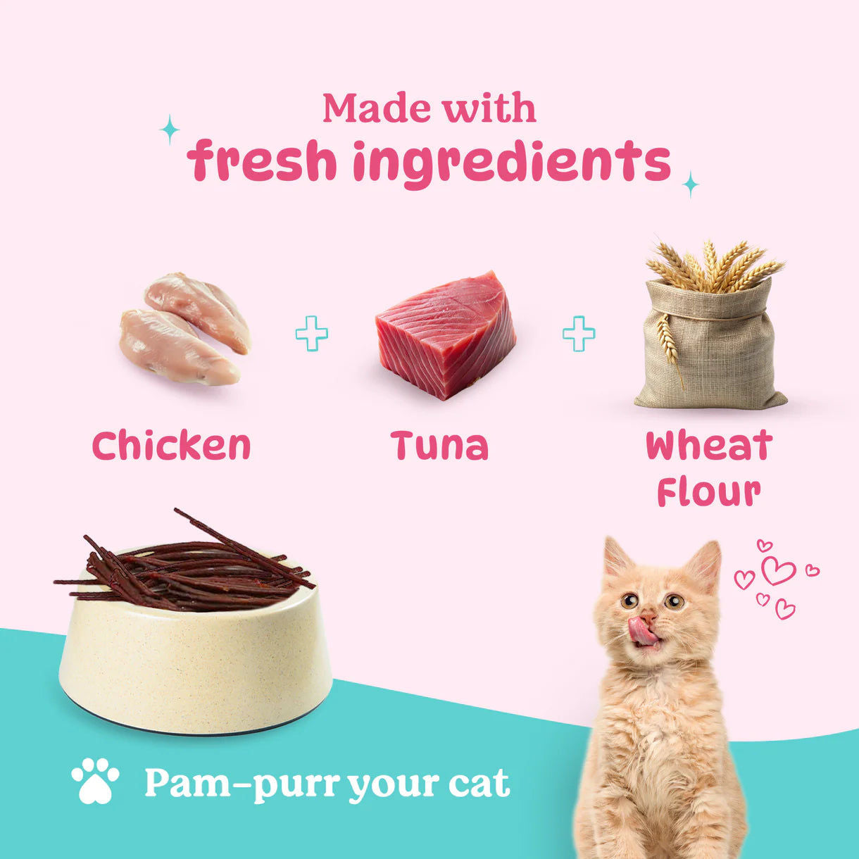 Basil Purrfect Tuna and Chicken Dental Stick Cat Treat — side view