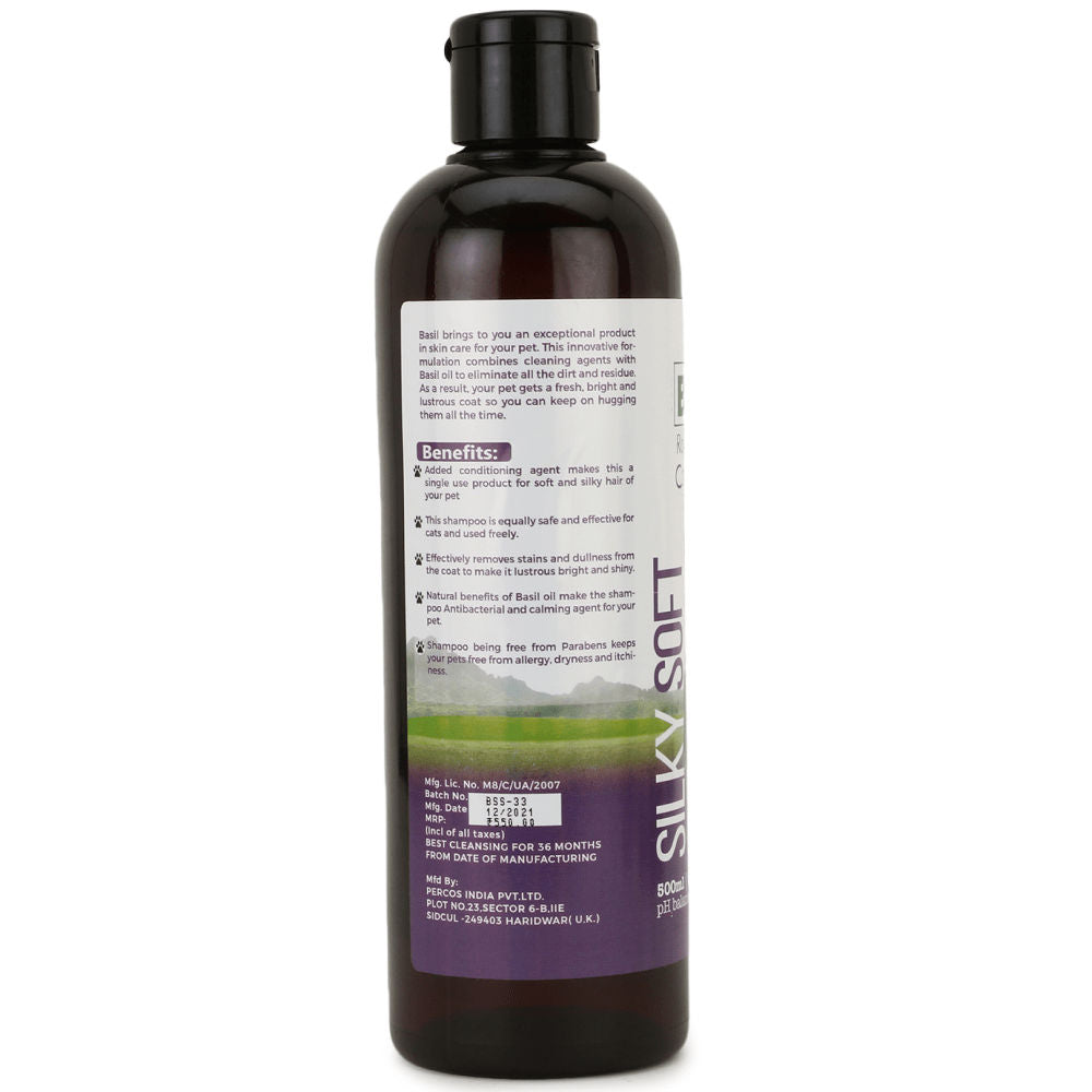 Basil Silky Soft Conditioning Dog Shampoo — back view