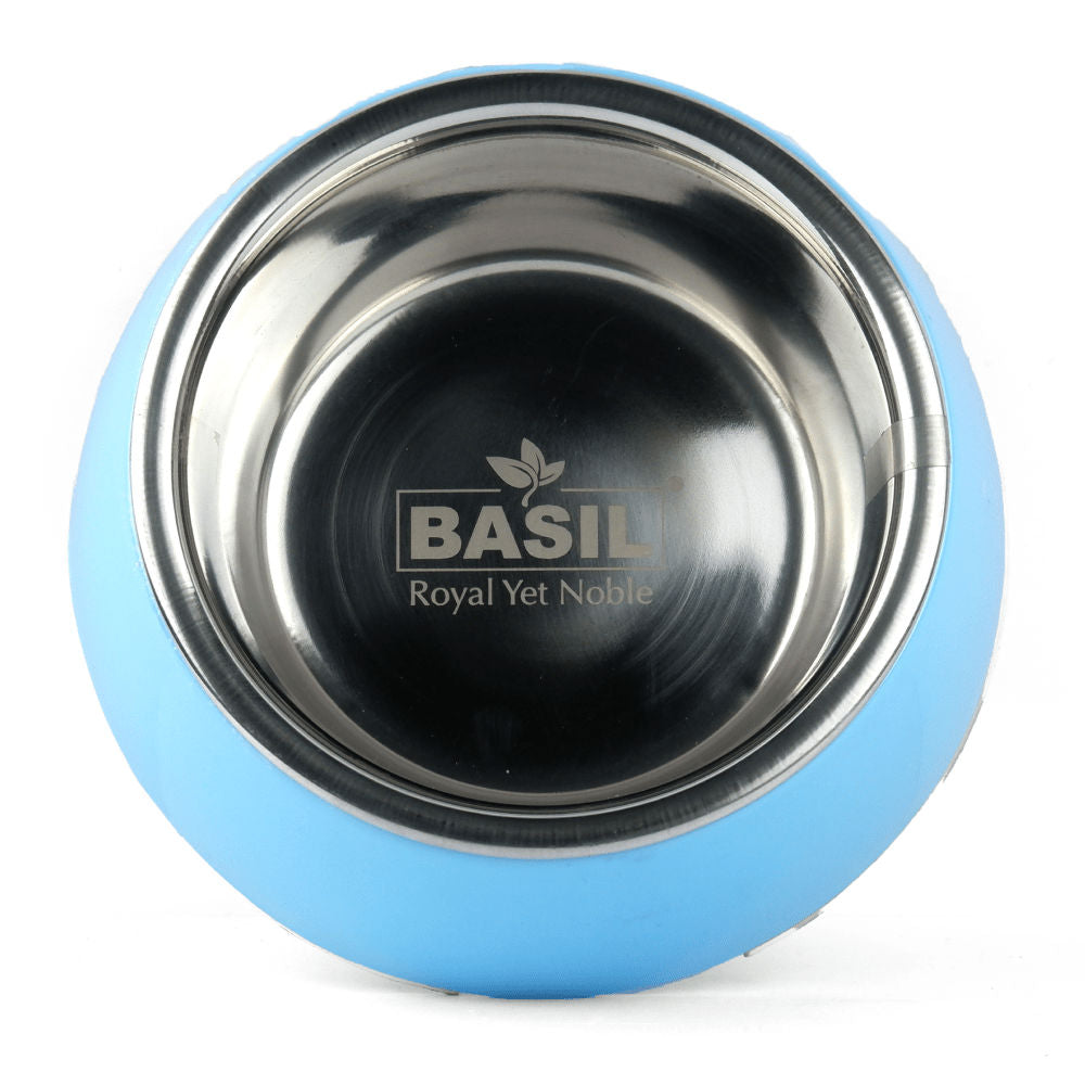 Basil Solid Color Melamine Bowl for Dogs and Cats — in use