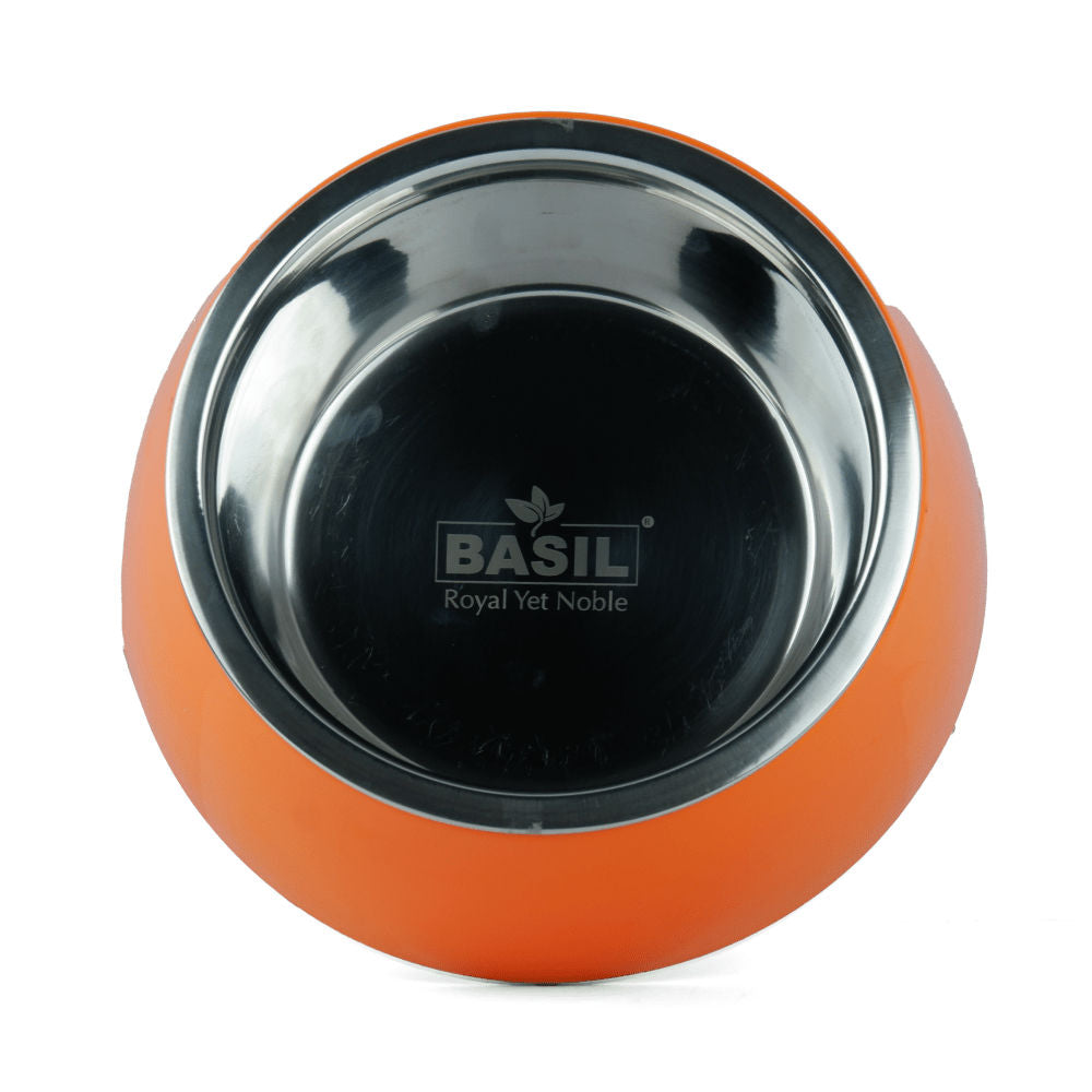 Basil Solid Color Melamine Bowl for Dogs and Cats — back view