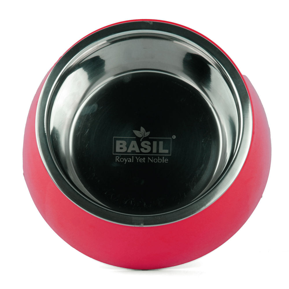 Basil Solid Color Melamine Bowl for Dogs and Cats — back view