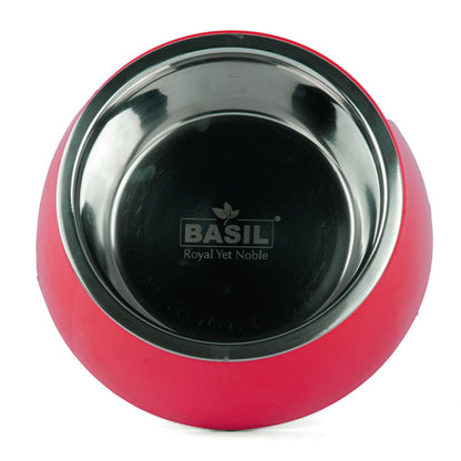 Basil Solid Color Melamine Bowl for Dogs and Cats — back view