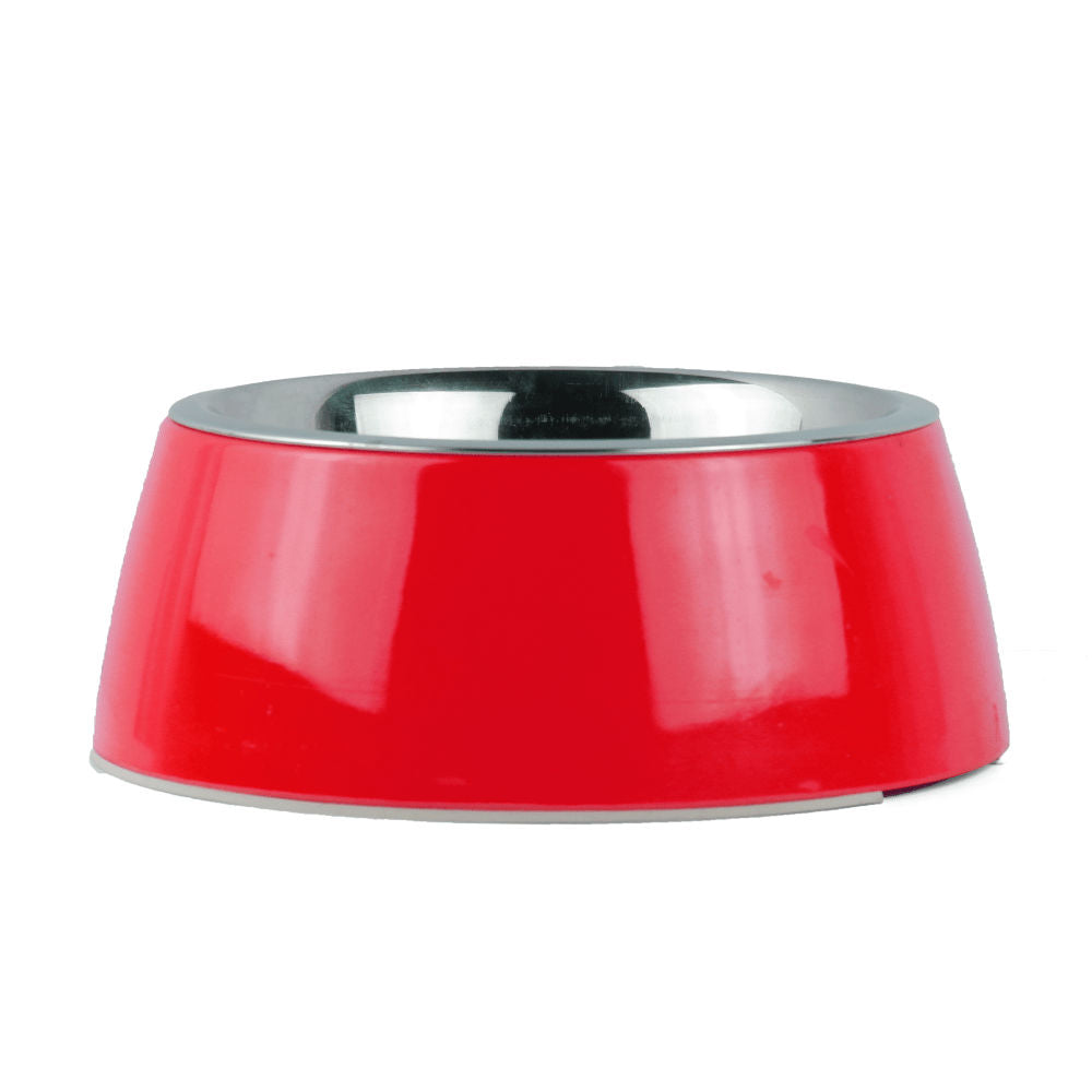 Basil Solid Color Melamine Bowl for Dogs and Cats — in use