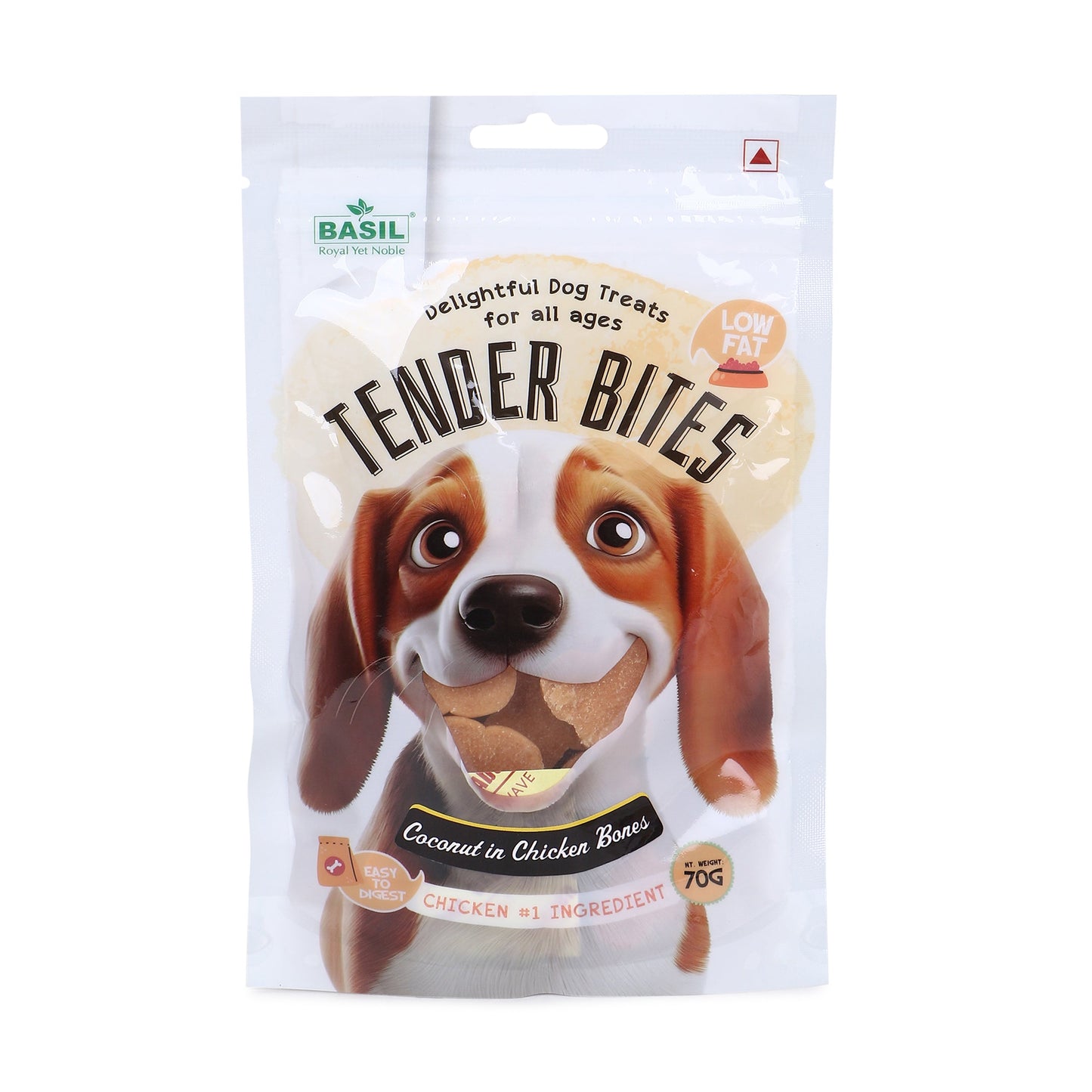 Basil Trender Bites Coconut In Chicken Bone Dog Treats