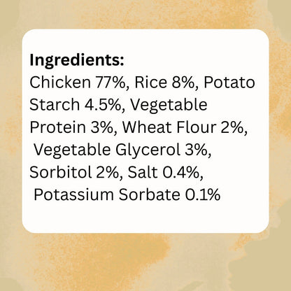 Basil Tender Bites Rice in Chicken Strips Dog Treats — in use