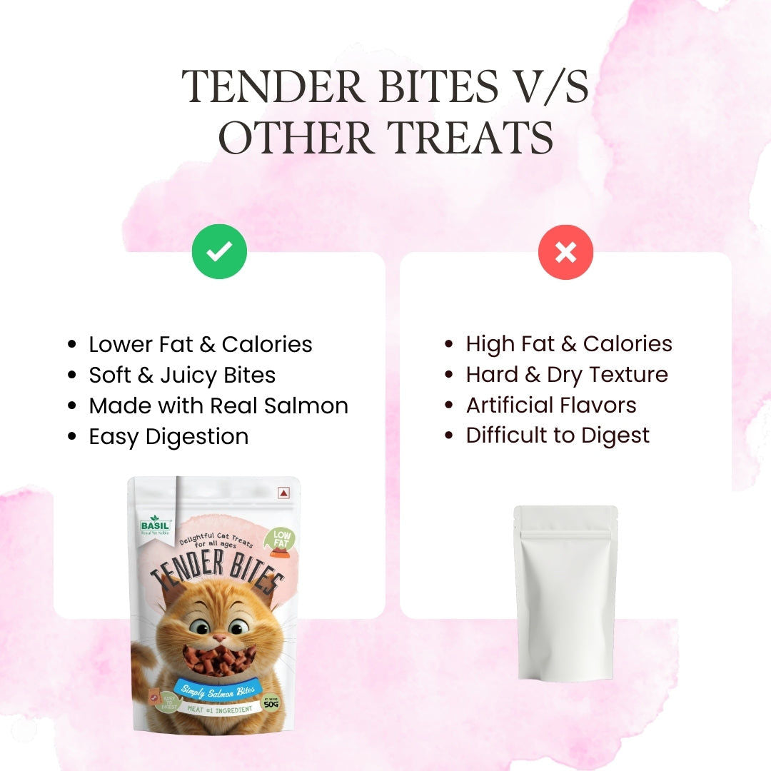 Basil Tender Bites Simply Salmon Cat Treats — side view