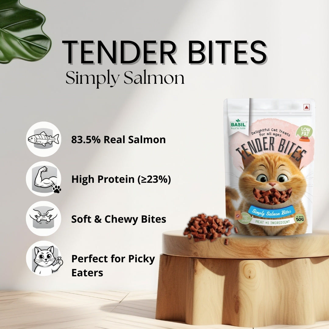 Basil Tender Bites Simply Salmon Cat Treats — back view