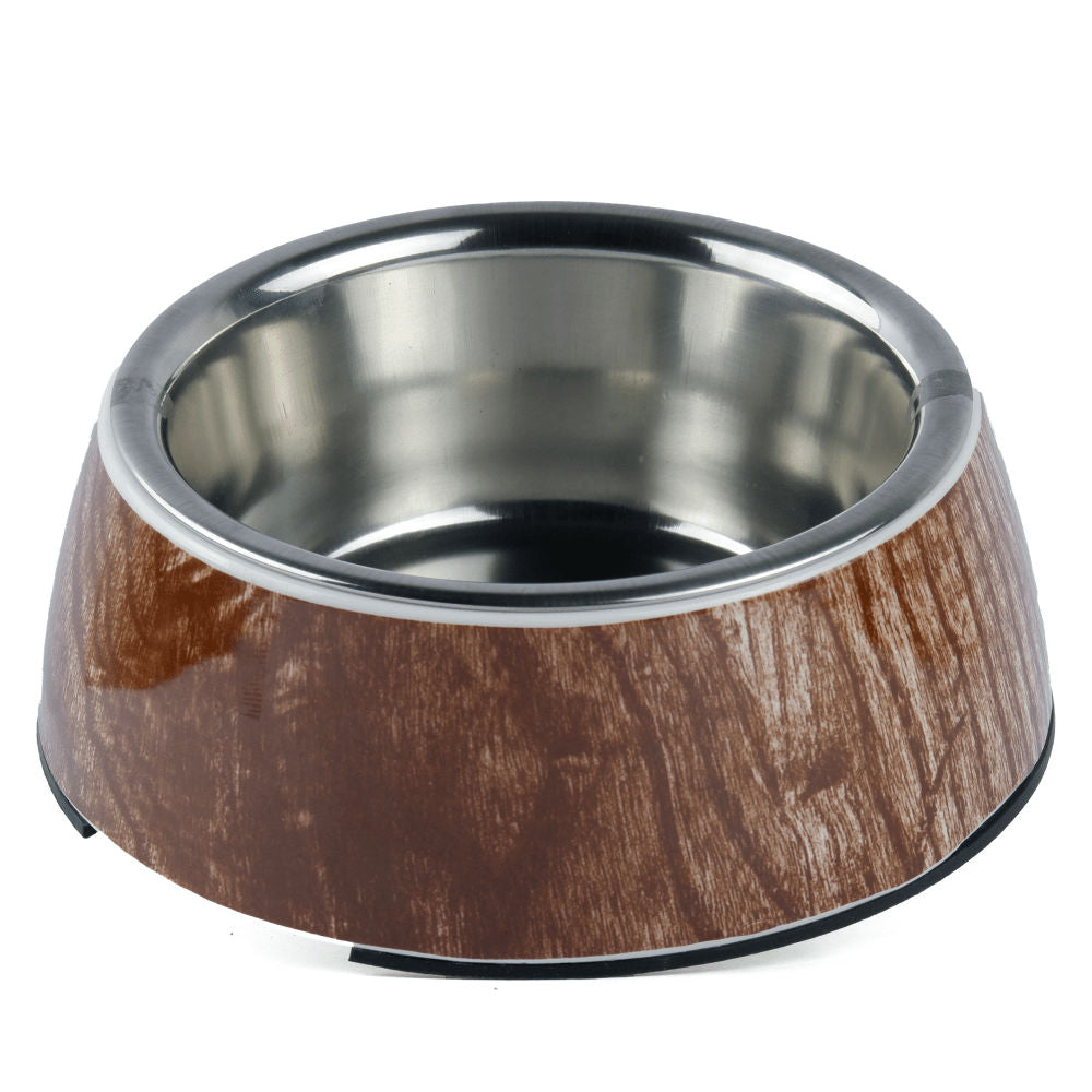 Basil Wooden Print Melamine Bowl for Dogs and Cats — detail shot