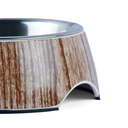 Basil Wooden Print Melamine Bowl for Dogs and Cats — in use