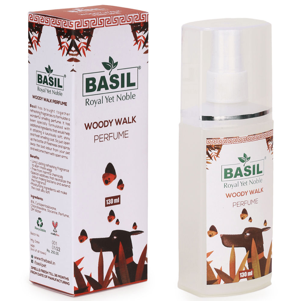 Basil Woody Walk Fresh Perfume Spray for Dogs and Cats — detail shot