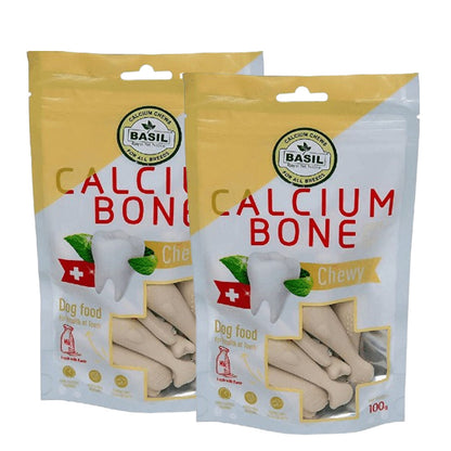 Basil Calcium Chew Bones Dog Treats — detail shot