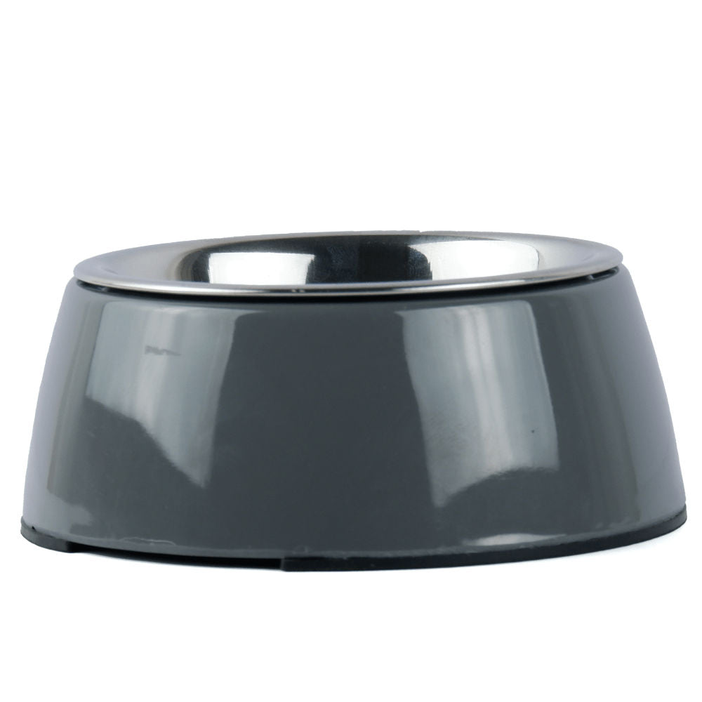 basil-solid-color-melamine-bowl-for-pets-grey 400mL