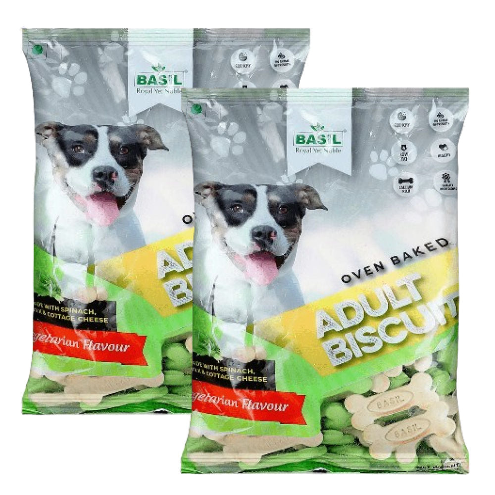 Basil Veg Bone Shaped Adult Dog Biscuits — image 6