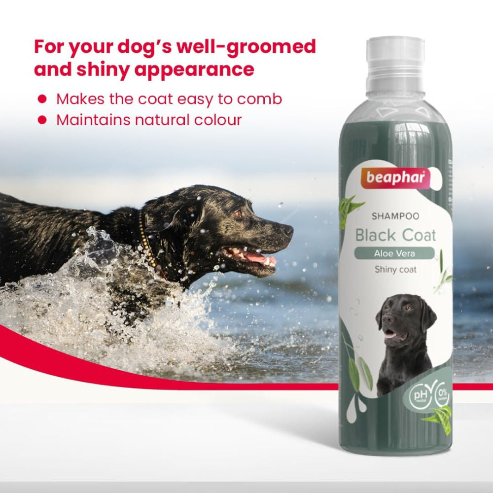 Beaphar Aleo Vera & Herbal Black Coat Shampoo for Dogs — side view