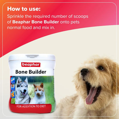 Beaphar Bone Builder Calcium Supplement for Dogs and Cats — in use