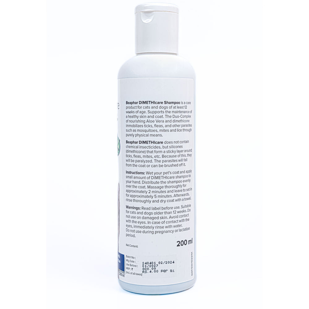 Beaphar Dimethi Care Shampoo for Dogs and Cats — back view
