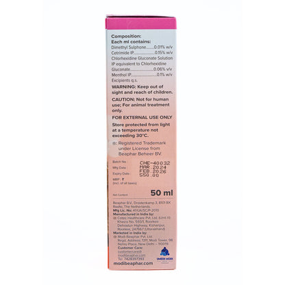 Beaphar Gluconate and Menthol Ear Cleaner for Dogs and Cats — back view