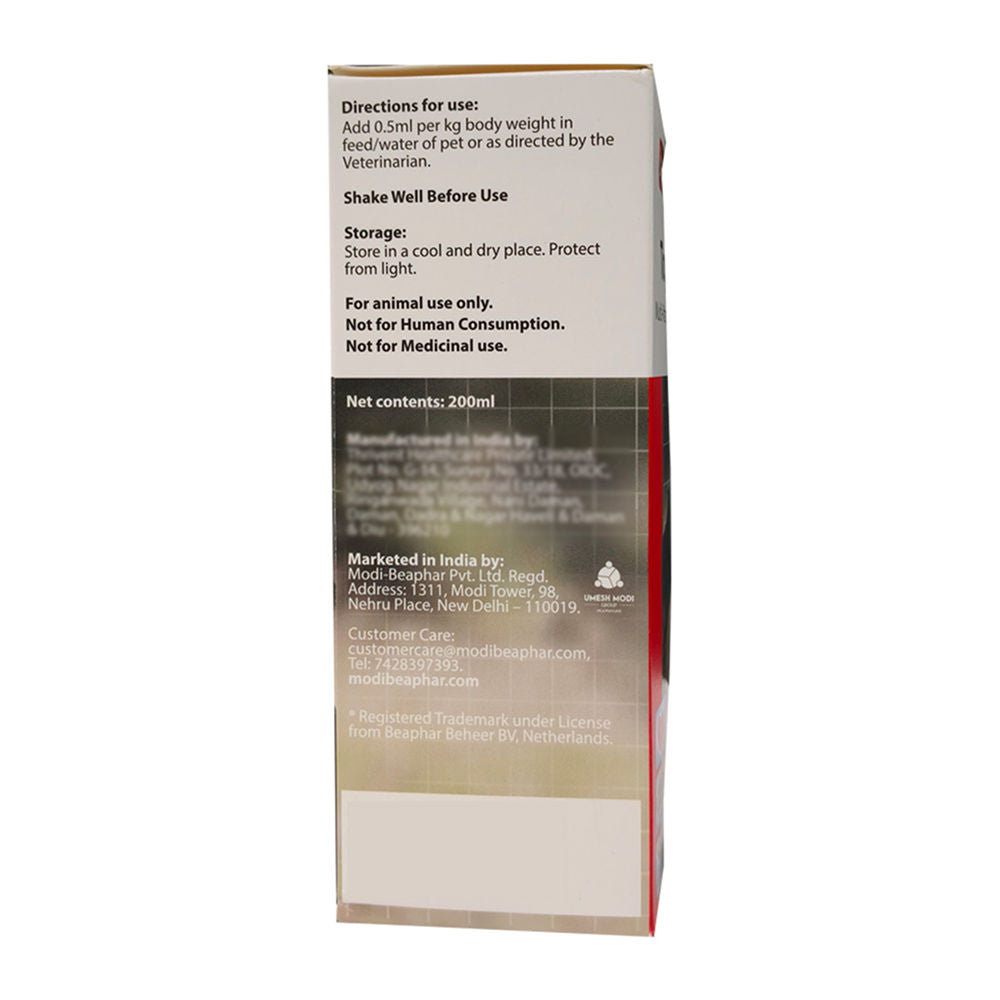Beaphar Top 10 Multi Vitamin Syrup Supplement for Dogs — back view