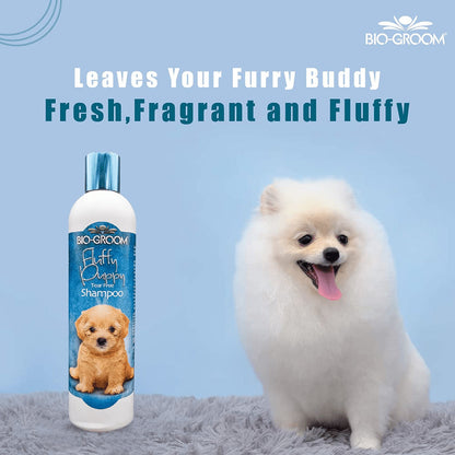 Bio Groom Fluffy Puppy Tear Free Shampoo for Dogs — in use
