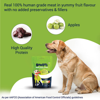 Bowlers Apple Jerky Dog Treats — side view