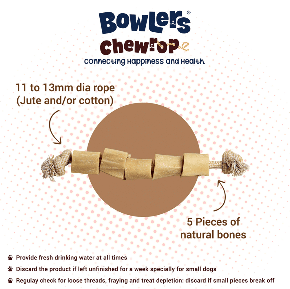 Bowlers Chewrope Abacus Functional Dog Treat Toy — back view