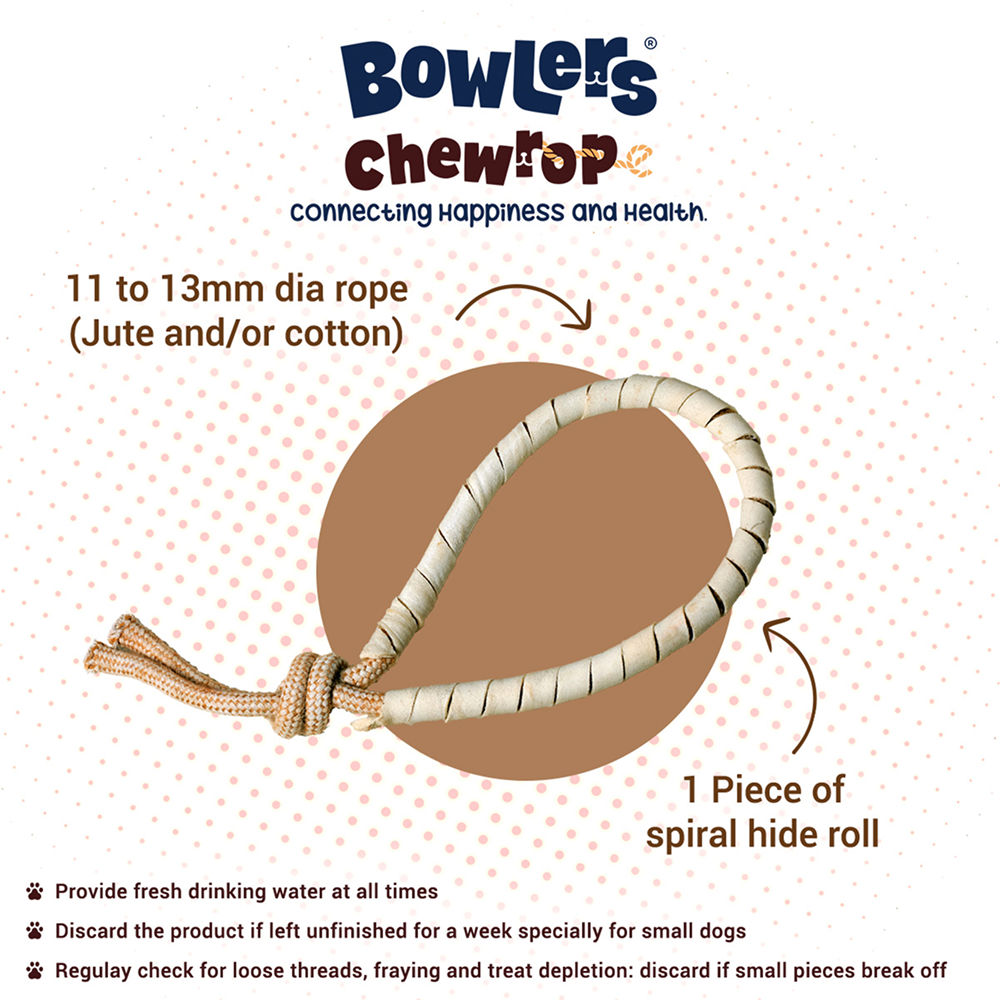 Bowlers Chewrope Bight Functional Dog Treat Toy — side view