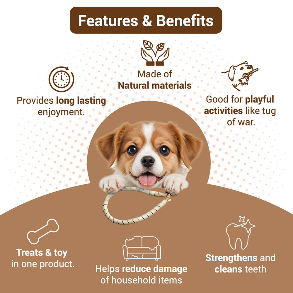 Bowlers Chewrope Bight Functional Dog Treat Toy — detail shot