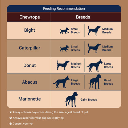 Bowlers Chewrope Caterpillar Functional Dog Treat Toy — back view