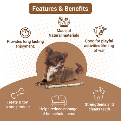 Bowlers Chewrope Caterpillar Functional Dog Treat Toy — detail shot