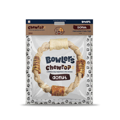 Bowlers Chewrope Donut Rope Toy For Dogs Brown