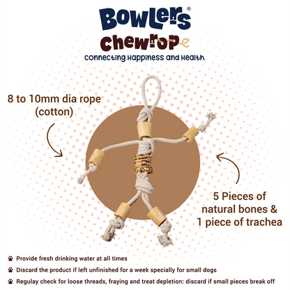 Bowlers Chewrope Marionette Rope Chew Functional Dog Treat Toy — side view
