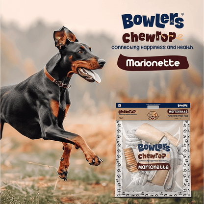 Bowlers Chewrope Marionette Rope Chew Functional Dog Treat Toy — back view